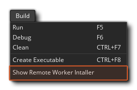 Build Menu Remote Worker Installer