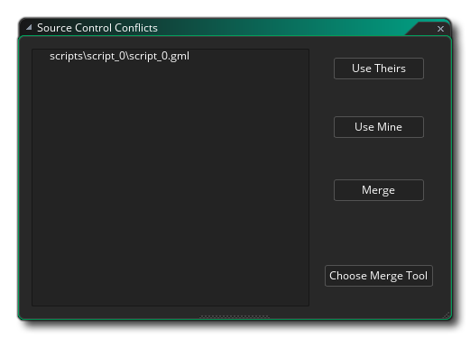 Source Control Conflict Window
