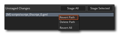 Source Control Revert Path