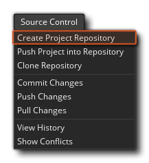 Source Control Create Project Repository