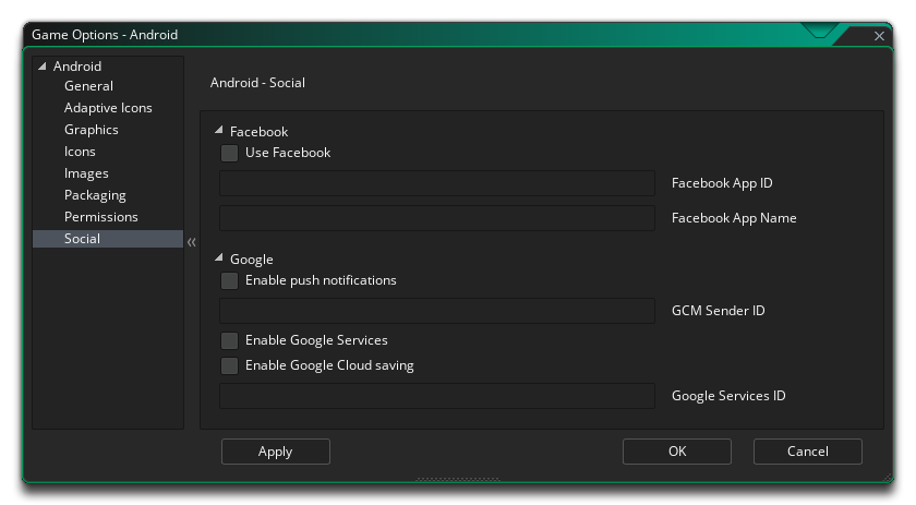 Android Social Options