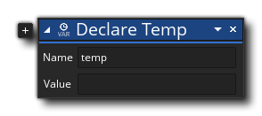 Declare Temporary Variable Syntax