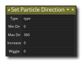 Set Particle Direction Syntax
