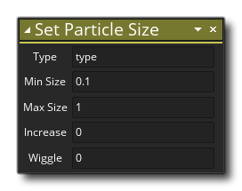 Set Particle Size Syntax
